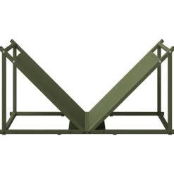 New brændestativ 70x43x34,5 cm koldvalset stål olivengrøn Tilbehør Til Brændeovne & Pejse