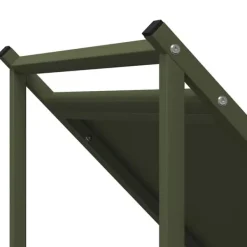 New brændestativ 70x43x34,5 cm koldvalset stål olivengrøn Tilbehør Til Brændeovne & Pejse
