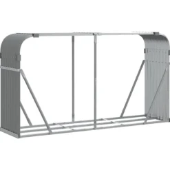 Online brændestativ 180x45x100 cm galvaniseret stål lysegrå - Brændekurve Tilbehør Til Brændeovne & Pejse