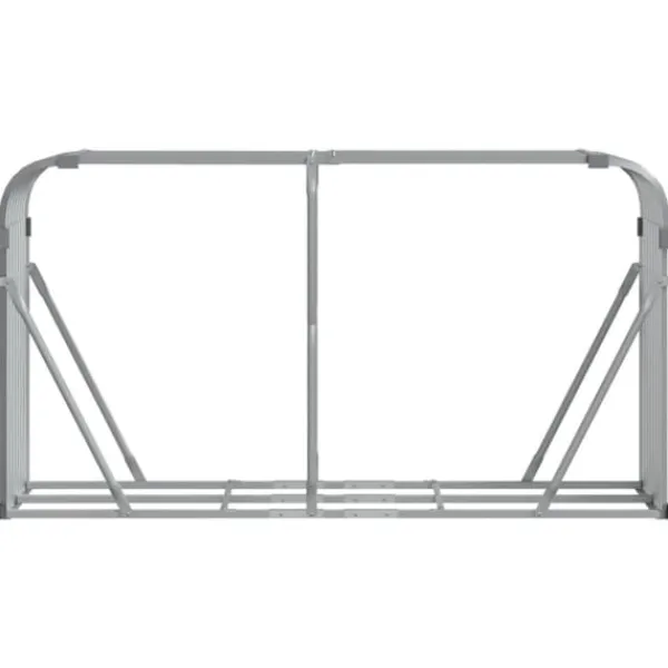 Online brændestativ 180x45x100 cm galvaniseret stål lysegrå - Brændekurve Tilbehør Til Brændeovne & Pejse