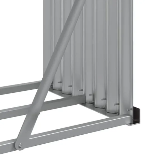 Online brændestativ 180x45x100 cm galvaniseret stål lysegrå - Brændekurve Tilbehør Til Brændeovne & Pejse