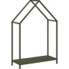 Outlet brændestativ 60x25x90 cm koldvalset stål olivengrøn Tilbehør Til Brændeovne & Pejse