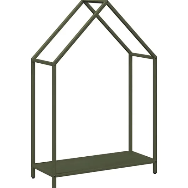 Outlet brændestativ 60x25x90 cm koldvalset stål olivengrøn Tilbehør Til Brændeovne & Pejse