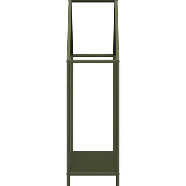 Outlet brændestativ 60x25x90 cm koldvalset stål olivengrøn Tilbehør Til Brændeovne & Pejse