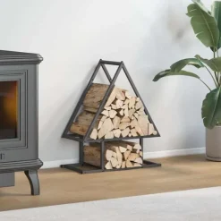 vidaXL Tilbehør Til Brændeovne & Pejse^brændestativ 50x25x60 cm koldvalset stål sort