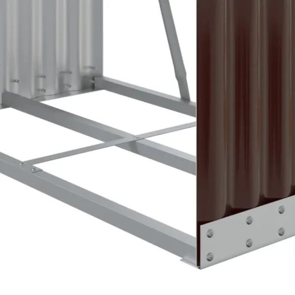 Discount brændestativ 80x45x120 cm galvaniseret stål brun - Brændekurve Tilbehør Til Brændeovne & Pejse