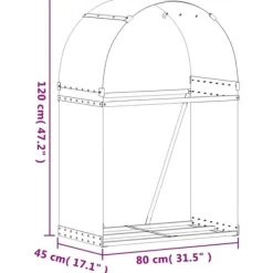 Discount brændestativ 80x45x120 cm galvaniseret stål brun - Brændekurve Tilbehør Til Brændeovne & Pejse