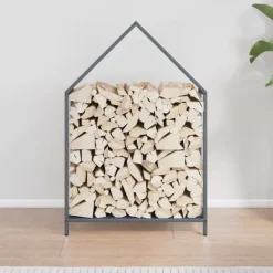 New brændestativ 60x25x90 cm koldvalset stål antracitgrå Tilbehør Til Brændeovne & Pejse