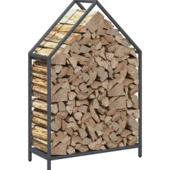 New brændestativ 60x25x90 cm koldvalset stål antracitgrå Tilbehør Til Brændeovne & Pejse