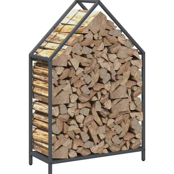 New brændestativ 60x25x90 cm koldvalset stål antracitgrå Tilbehør Til Brændeovne & Pejse