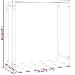 vidaXL Tilbehør Til Brændeovne & Pejse^brændestativ 80x28x86 cm stål matsort - Brændekurve