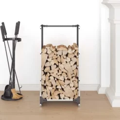 Clearance brændestativ 40x30x80 cm rustfrit stål Tilbehør Til Brændeovne & Pejse