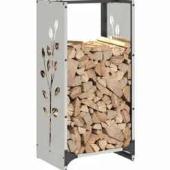 Clearance brændestativ 40x30x80 cm rustfrit stål Tilbehør Til Brændeovne & Pejse
