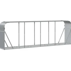 vidaXL Tilbehør Til Brændeovne & Pejse^brændestativ 300x45x100 cm galvaniseret stål lysegrå - Brændekurve