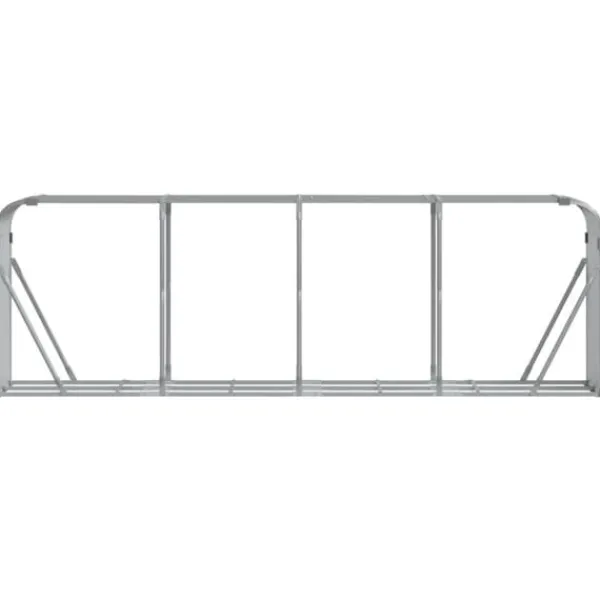 vidaXL Tilbehør Til Brændeovne & Pejse^brændestativ 300x45x100 cm galvaniseret stål lysegrå - Brændekurve