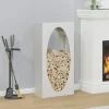 New brændestativ 50x23x100 cm koldvalset stål hvid Tilbehør Til Brændeovne & Pejse