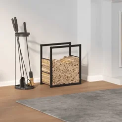 vidaXL Tilbehør Til Brændeovne & Pejse^brændestativ 55x30x61 cm stål sort