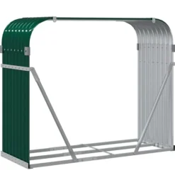 vidaXL Tilbehør Til Brændeovne & Pejse^brændestativ 120x45x100 cm galvaniseret stål grøn - Brændekurve