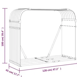 vidaXL Tilbehør Til Brændeovne & Pejse^brændestativ 120x45x100 cm galvaniseret stål grøn - Brændekurve