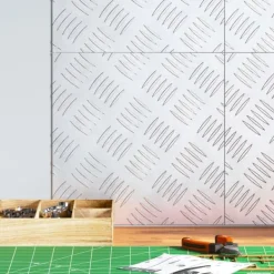 vidaXL Havedekorationer^Checker plader 4 pcs Sølv 30 x 30 cm Aluminium