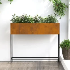 vidaXL Plantningsbænke^Cortenstål Stor Dekorative Inlæg Metalplanter Rektangulær