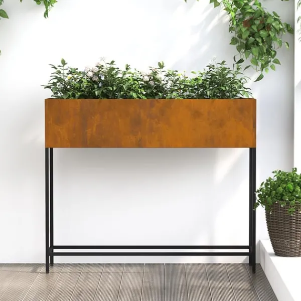 vidaXL Plantningsbænke^Cortenstål Stor Dekorative Inlæg Metalplanter Rektangulær