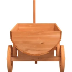 Sale dekorativ vogn 70x43x54 cm massivt fyrretræ Krukker & Plantebeholdere