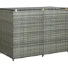 vidaXL Skure, Garager & Carports^dobbelt skraldespandsskjuler 148x77x111 cm polyrattan grå - Skure & Redskabsskure