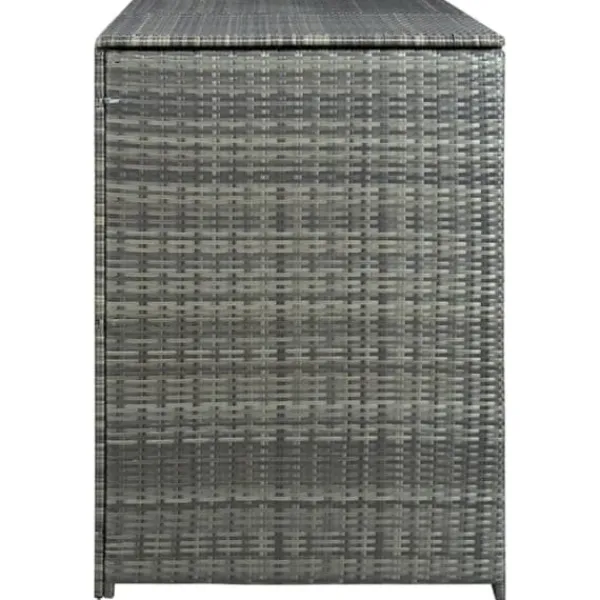 vidaXL Skure, Garager & Carports^dobbelt skraldespandsskjuler 148x77x111 cm polyrattan grå - Skure & Redskabsskure