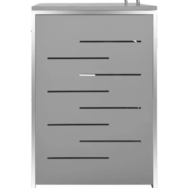vidaXL Skure, Garager & Carports^dobbelt skraldespandsskjuler 138x77,5x112,5 cm rustfrit stål - Affaldsspandsskjulere