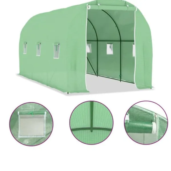vidaXL Drivhus^drivhus 9 m² 4,5x2x2 m - Drivhuse