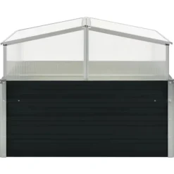 New drivhus 100 x 100 x 77 cm galvaniseret stål antracitgrå - Plantekrukker Drivhus