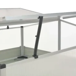 New drivhus 100 x 100 x 77 cm galvaniseret stål antracitgrå - Plantekrukker Drivhus