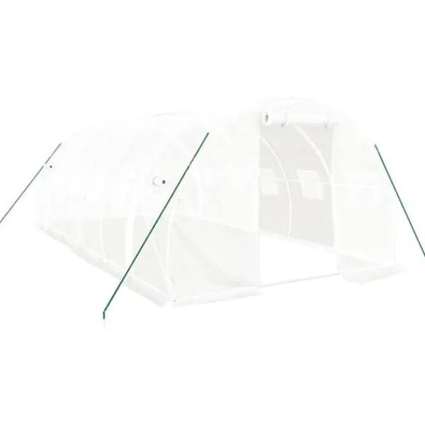 vidaXL Drivhus^drivhus med stålstel 18 m² 6x3x2 m hvid - Drivhuse