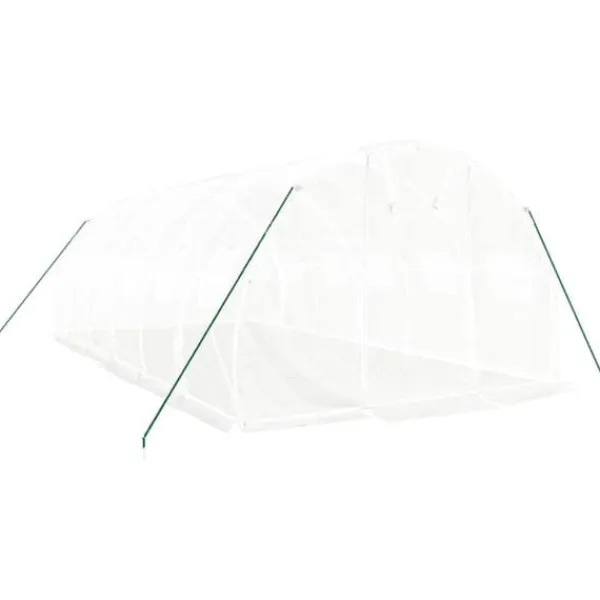 vidaXL Drivhus^drivhus med stålstel 18 m² 6x3x2 m hvid - Drivhuse