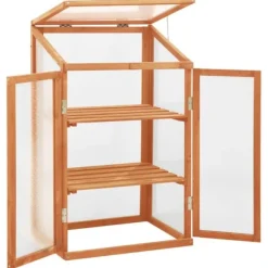 Discount drivhus 60x45x100 cm fyrretræ - Drivhuse Drivhus