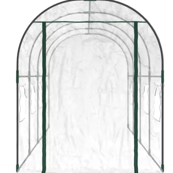 Discount drivhus 160x400x190 cm PVC og pulverlakeret stål transparent - Drivhuse Drivhus