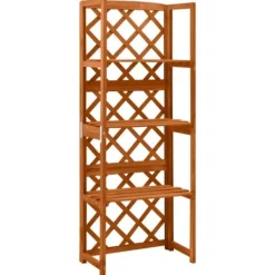Outlet espalier med hylder 55x30x140 cm massivt grantræ - Havebuer, espalierer & pergolaer Buer, Spalier, Lysthuse Uden Tag