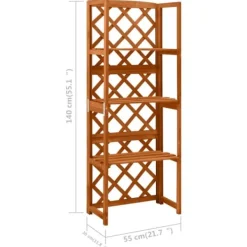Outlet espalier med hylder 55x30x140 cm massivt grantræ - Havebuer, espalierer & pergolaer Buer, Spalier, Lysthuse Uden Tag