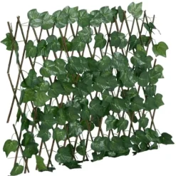 vidaXL Buer, Spalier, Lysthuse Uden Tag^espalier med kunstige vinblade 190x60 cm udvidelig grøn - Havehegn