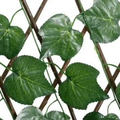 vidaXL Buer, Spalier, Lysthuse Uden Tag^espalier med kunstige vinblade 190x60 cm udvidelig grøn - Havehegn