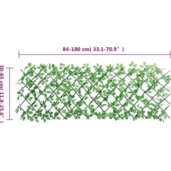 Best espalier med kunstig vedbend 180x65 cm udvidelig grøn - Havehegn Buer, Spalier, Lysthuse Uden Tag