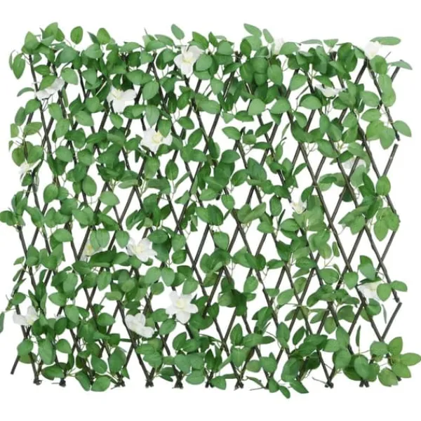 Discount espalier med kunstig vedbend 186x30 cm udvidelig grøn - Havehegn Buer, Spalier, Lysthuse Uden Tag