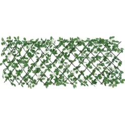 Discount espalier med kunstig vedbend 186x30 cm udvidelig grøn - Havehegn Buer, Spalier, Lysthuse Uden Tag