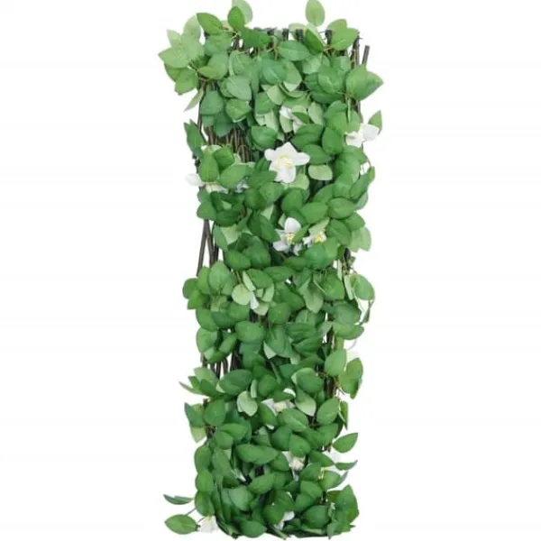 Discount espalier med kunstig vedbend 186x30 cm udvidelig grøn - Havehegn Buer, Spalier, Lysthuse Uden Tag