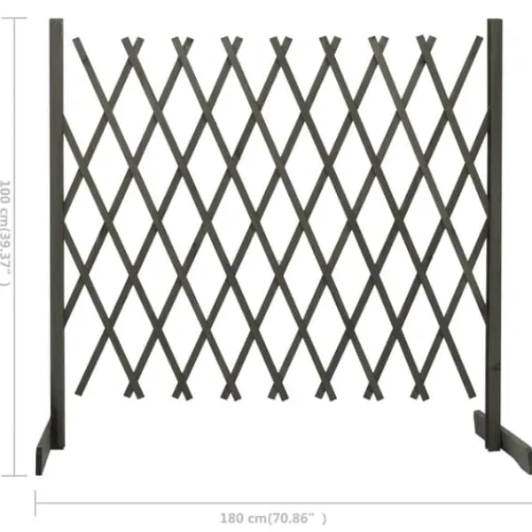 Discount espalier til haven 180x100 cm massivt fyrretræ grå - Havehegn Buer, Spalier, Lysthuse Uden Tag