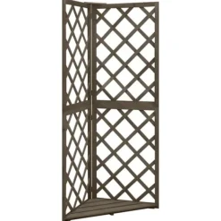 Best espalier til hjørne 50x50x145 cm massivt grantræ grå - Havebuer, espalierer & pergolaer Buer, Spalier, Lysthuse Uden Tag