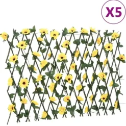 Outlet espalierer med kunstig vedbend 5 stk. 180x60 cm udvidelig gul - Havehegn Buer, Spalier, Lysthuse Uden Tag