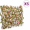 Sale espalierer med kunstig vedbend 5 stk. 180x60 cm udvidelig pink - Havehegn Buer, Spalier, Lysthuse Uden Tag