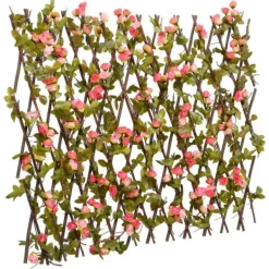 Sale espalierer med kunstig vedbend 5 stk. 180x60 cm udvidelig pink - Havehegn Buer, Spalier, Lysthuse Uden Tag